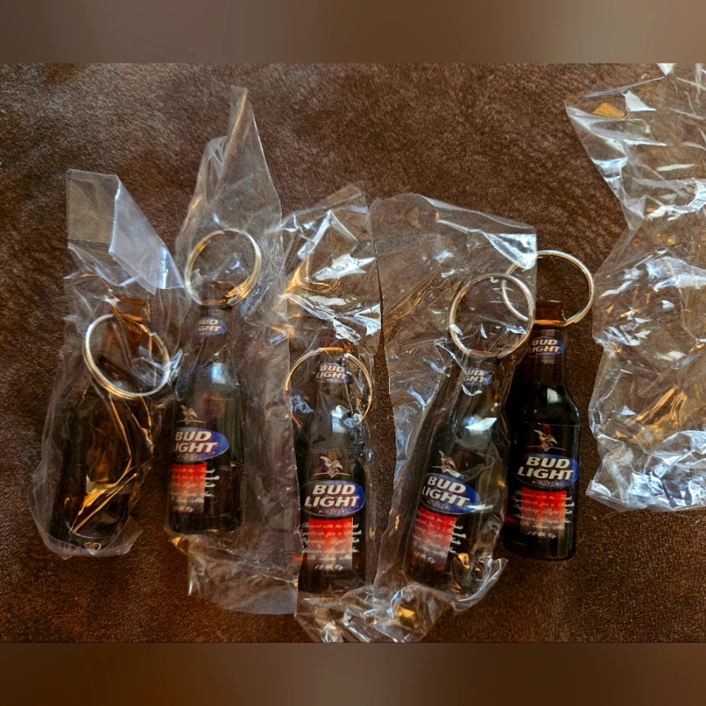 Bud Light Anheuser Busch Keychain bottle opener New X5